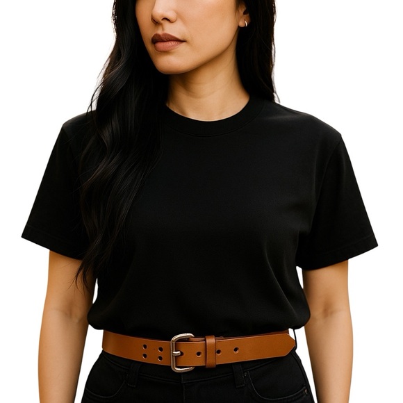Express Accessories - Express Classic Leather Belt Brown Size L Minimalist Countryside Chic Preppy